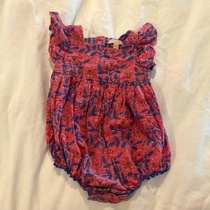 Pink chicken bubble romper